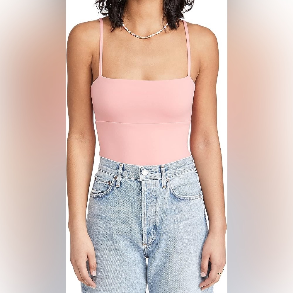 Susana Mónaco-Cut Out Back Solid BodySuit Pink Sz Small NWT